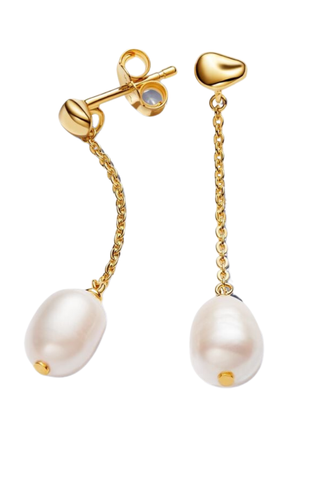 Treated Freshwater Cultured Pearl Drop Earrings