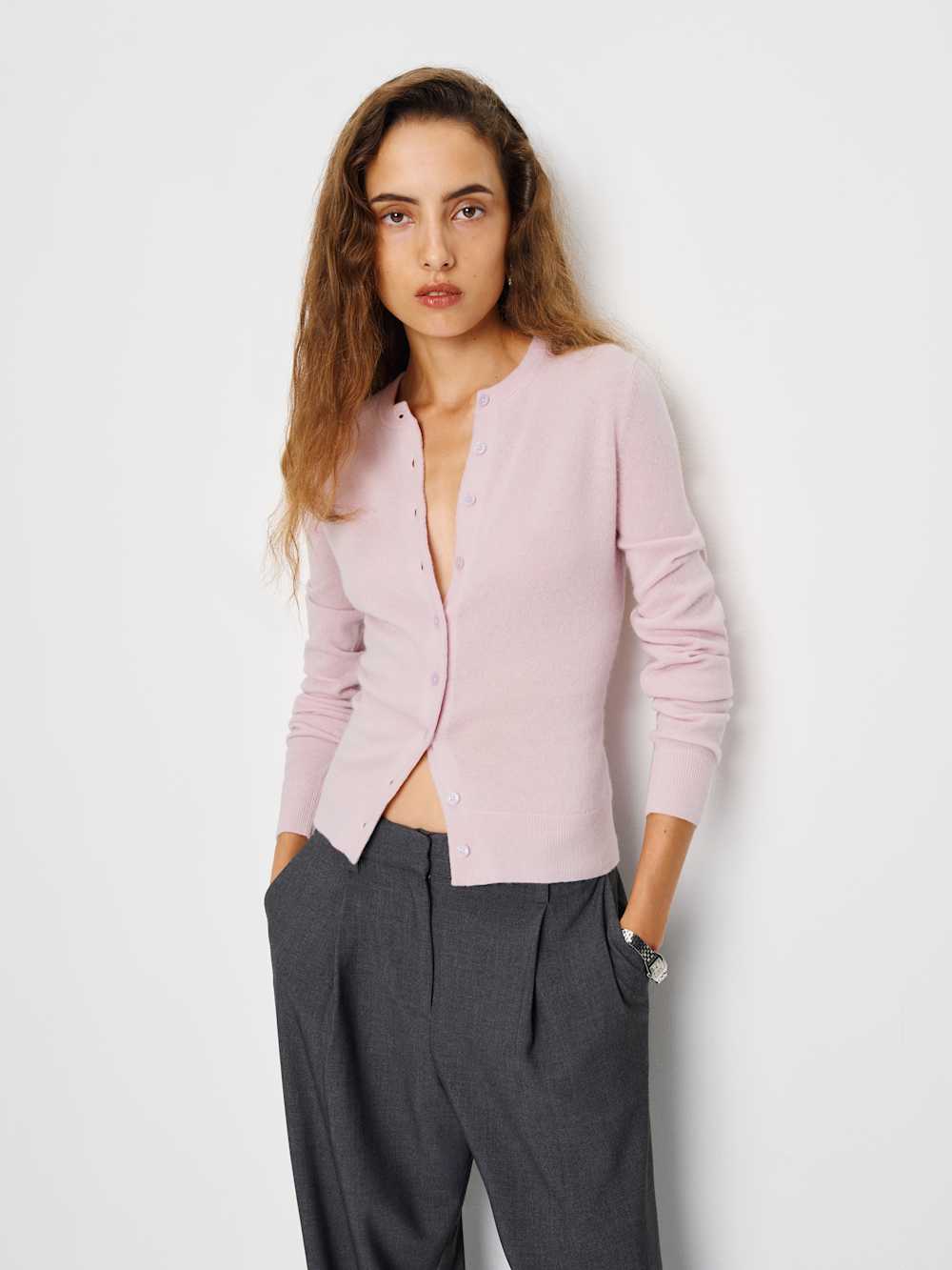 Farren Cashmere Crew Cardigan