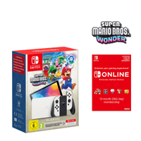 Nintendo Switch - OLED Model (White) + Super Mario Bros. Wonder + Nintendo Switch Online Individual 12-Month (365-Day) Membership