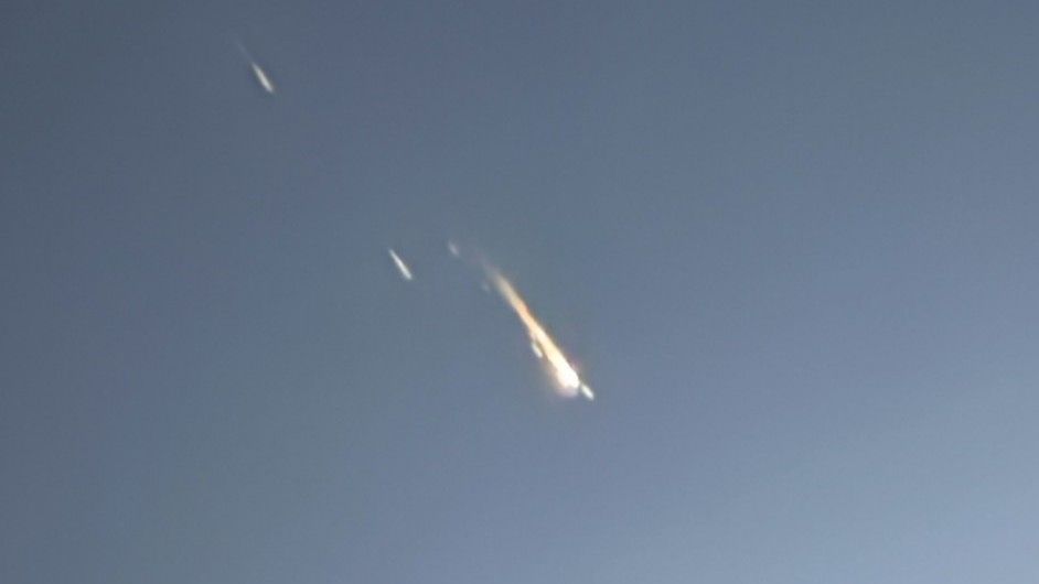 A photo of the satellite fireball over Gulfport in Mississippi.