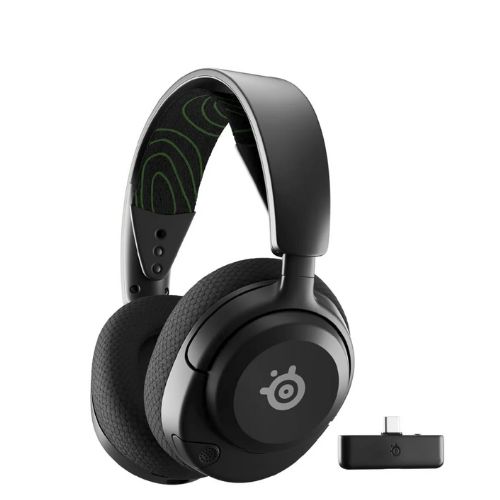 The SteelSeries Arctis Nova 5X in black in front of a white background