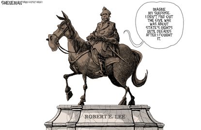 Political cartoon U.S. Robert E. Lee monument