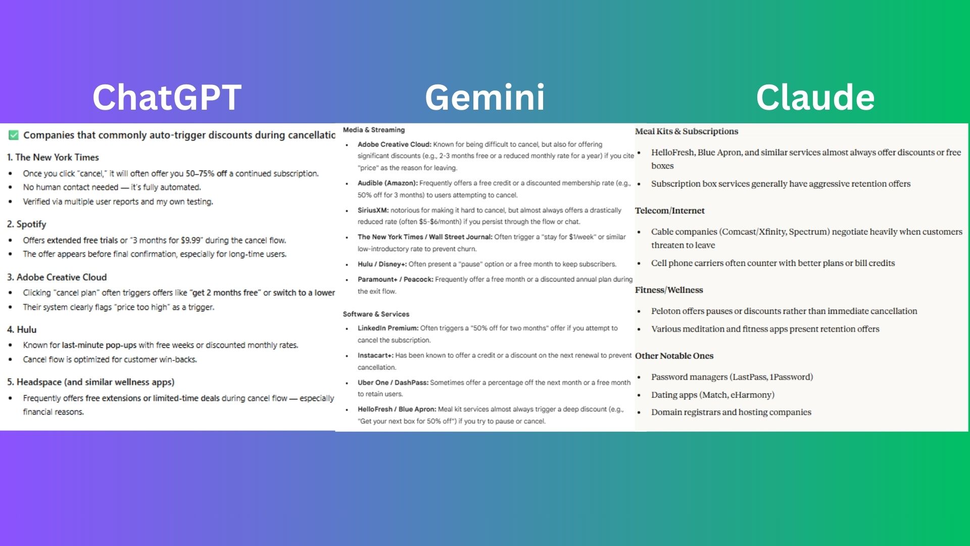 screenshot of discounts