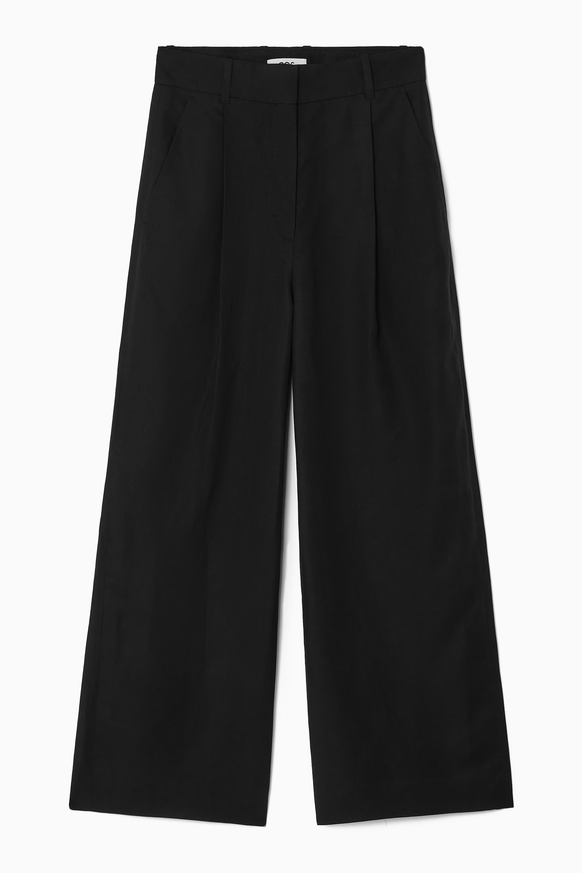 Relaxed Linen-Blend Wide-Leg Trousers