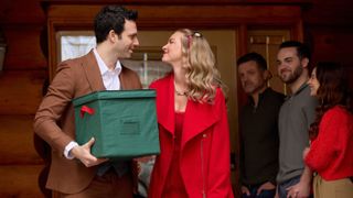 Jake Epstein, Cindy Busby in Unwrapping Christmas: Olivia's Reunion