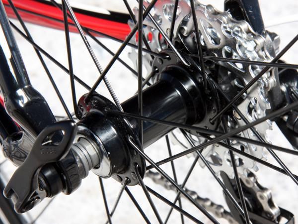 The alloy hubs use traditional cup and cone bearings so while they have to be adjusted properly during assembly, they can also be easily - and cheaply - overhauled when needed.