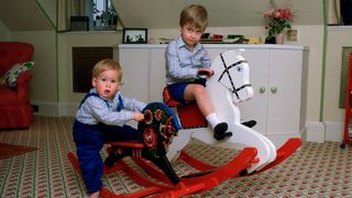 Princes William and Harry as young children