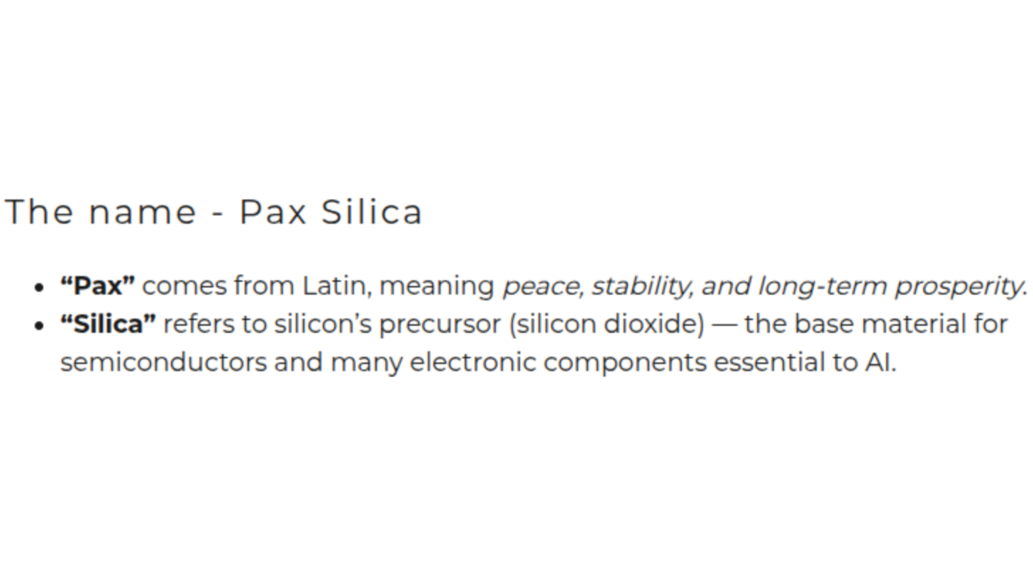 The definition of Pax Silica, as written on the Pax Silica website.