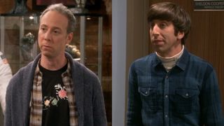 From L to R: Kevin Sussman as Stuart Bloom and Simon Helberg as Howard Wolowitz on The Big Bang Theory.