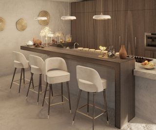 modern kitchen with mood lighting