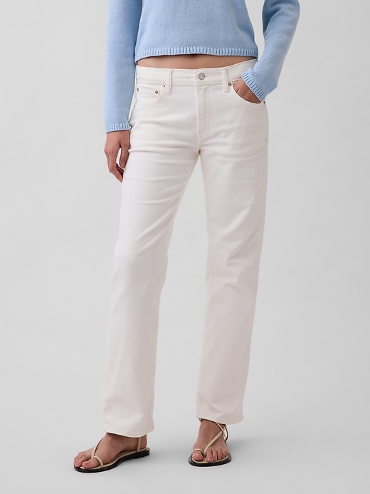 Mid Rise Relaxed Straight Jeans