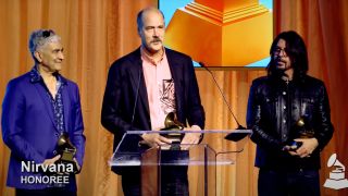 Dave, Kris and Pat accept a Grammy lifetime achievement award