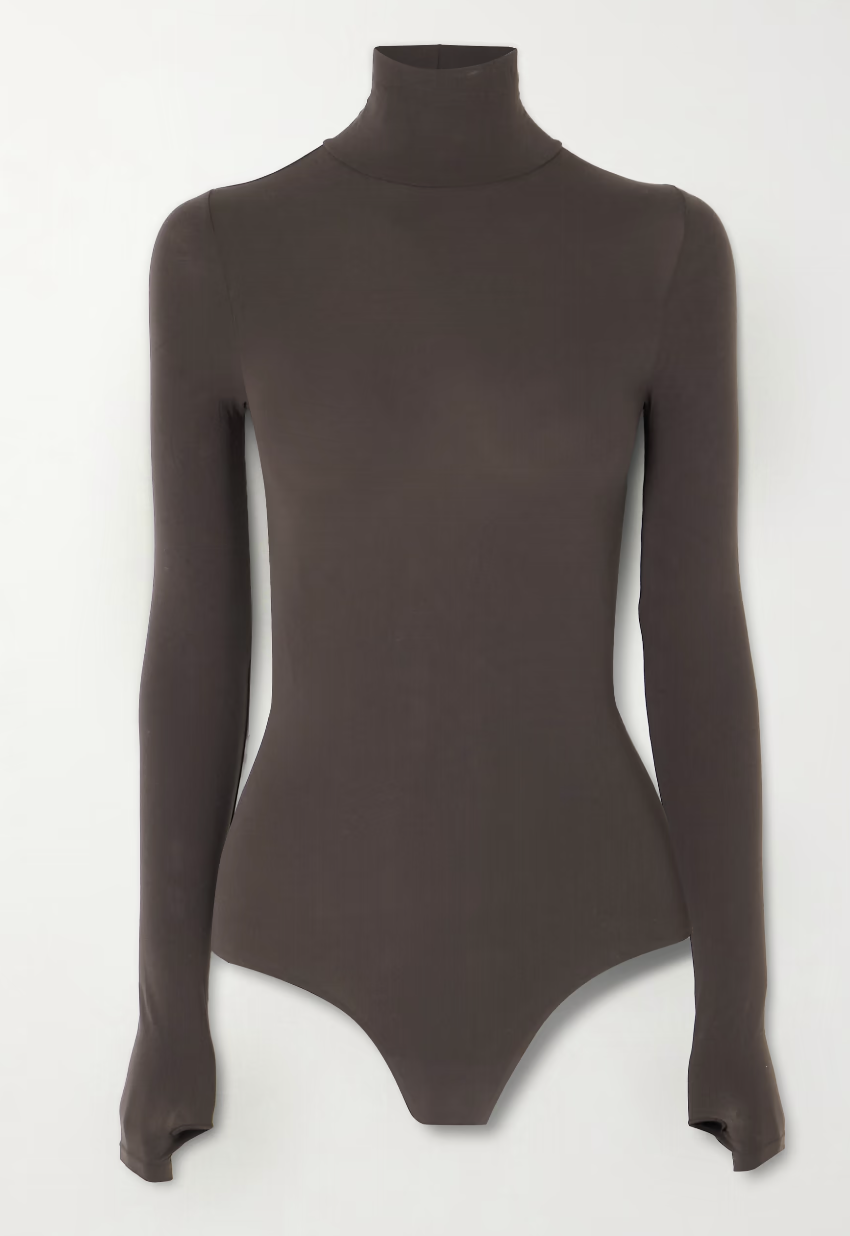 COMMANDO, Stretch-jersey turtleneck thong bodysuit