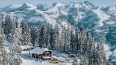 Winter scene of Kitzb&uuml;hel ski resort in Austria