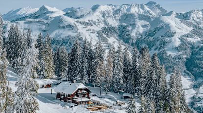 Winter scene of Kitzbühel ski resort in Austria