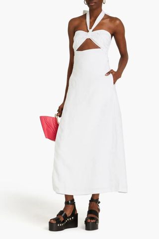 Mara Hoffman Paula cutout halterneck midi wrap dress