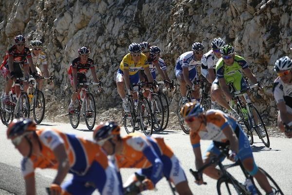 Race leader Sylvain Chavanel was again protected by the Quick Step crew.