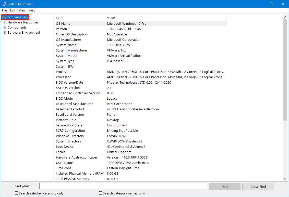 System Information export option