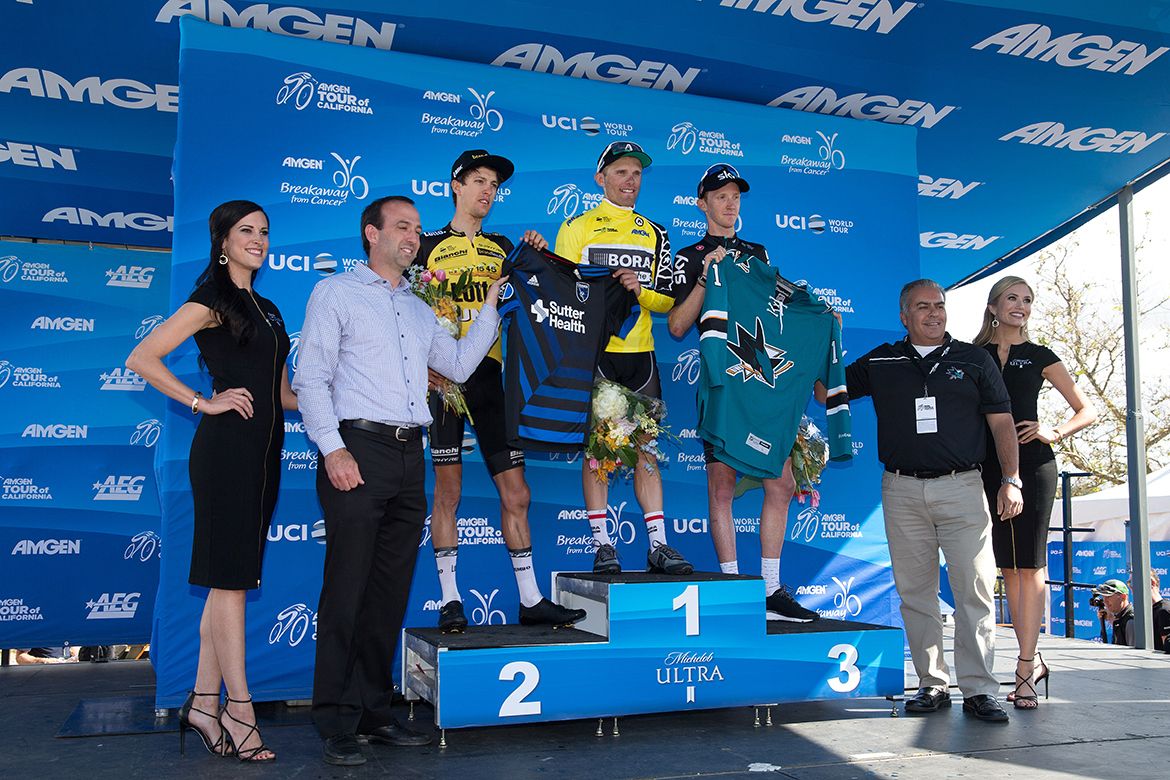 The stage 3 podium