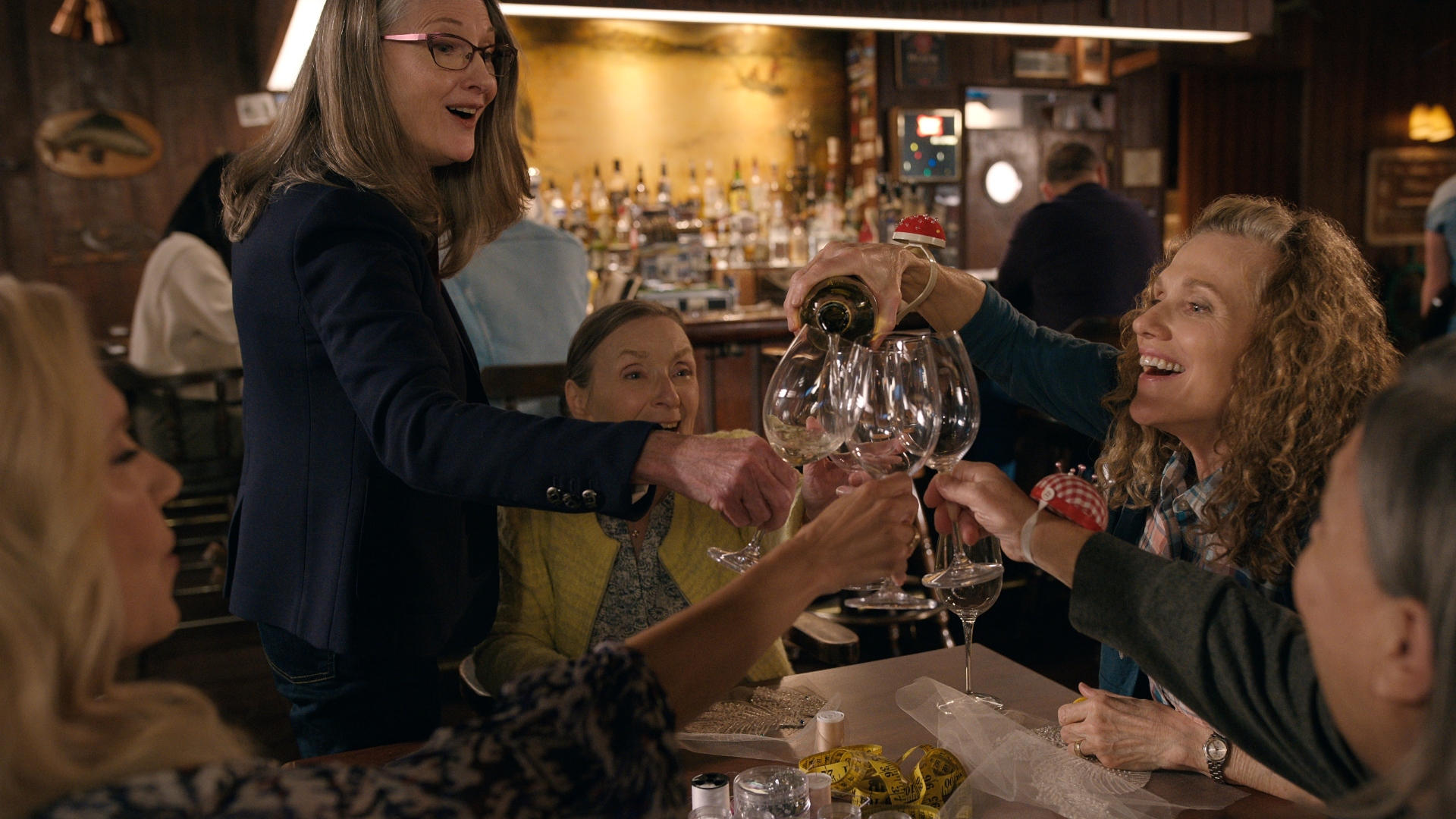 The ladies cheers at the bar in Virgin River
