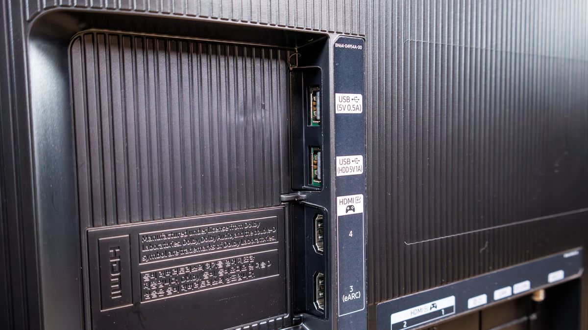 The ports on a Samsung S85H OLED TV