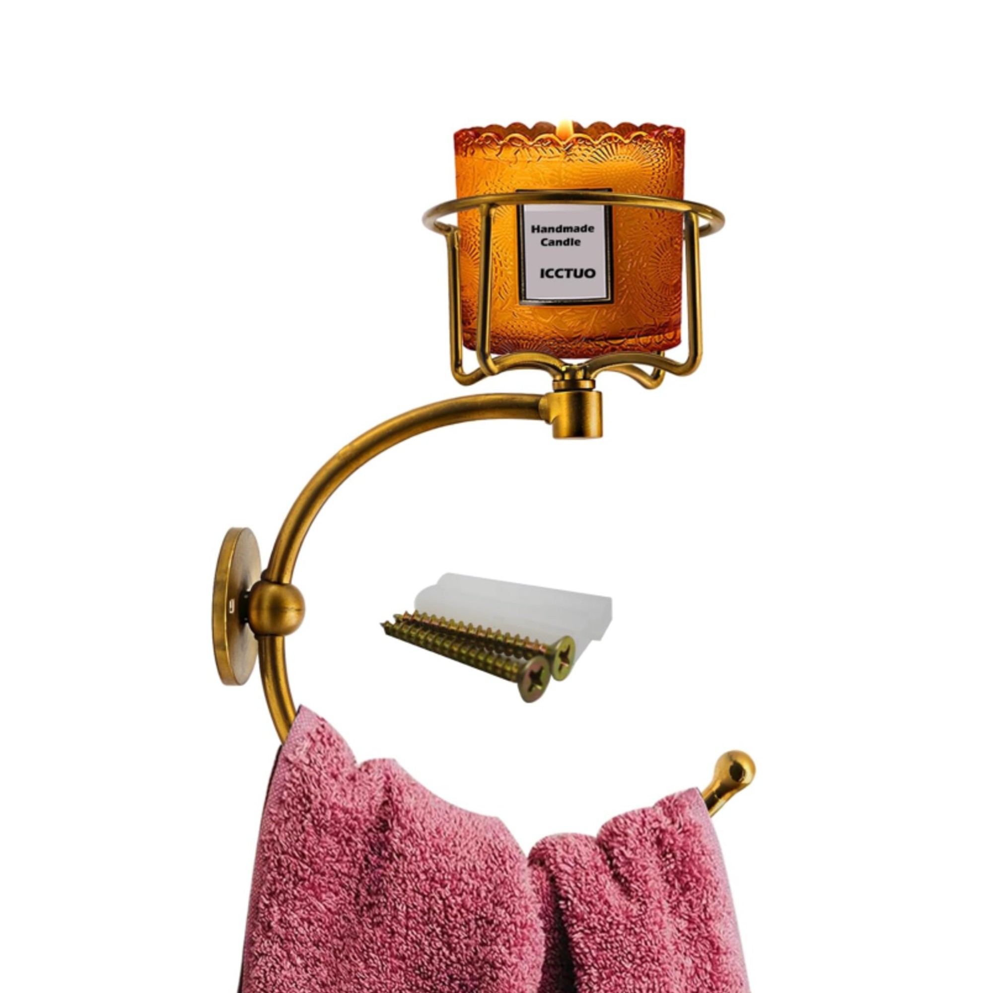 Towel Hook with Wall Candle Holder