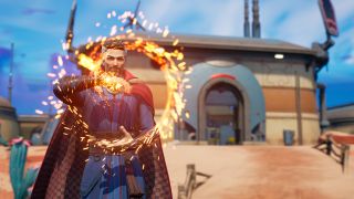 Doctor Strange performs magic within Fortnite 