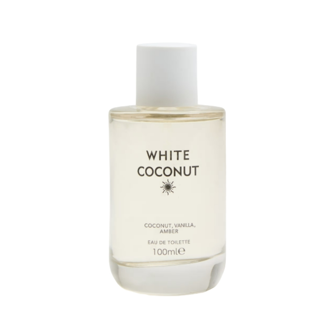 A product shot of the M&amp;amp;S White Coconut perfume, on a white background