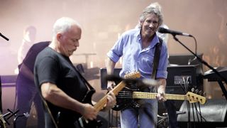 David Gilmour and Roger Waters performing live in 2005 