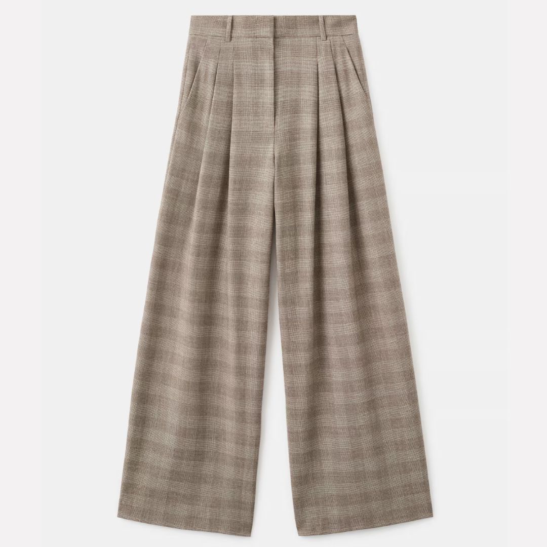Mango Wide-Leg Checked Suit Trousers