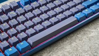 A Ducky One 3 TKL wireless keyboard in the DayBreak colorway