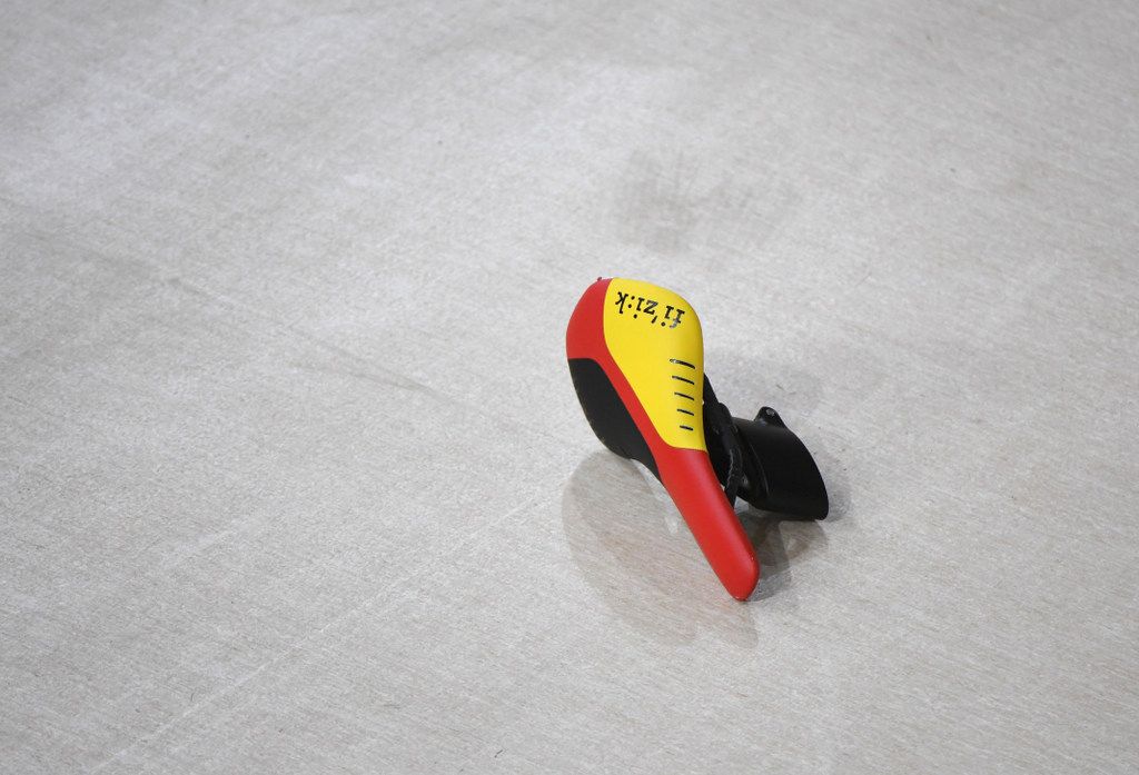 Kristina Vogel's saddle fell off after she won the sprint gold