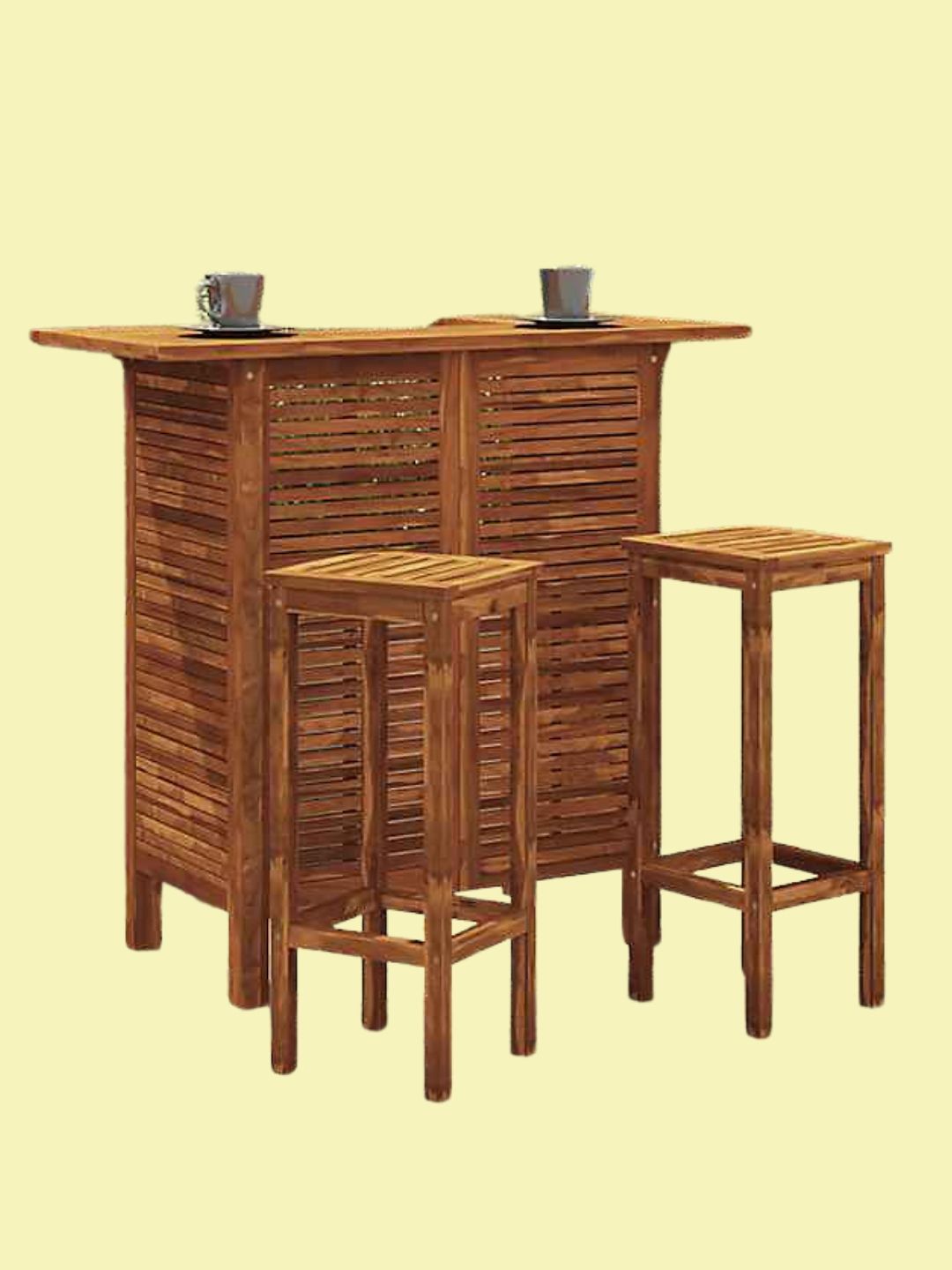 vidaXL, Solid Acacia Wood Bar Table