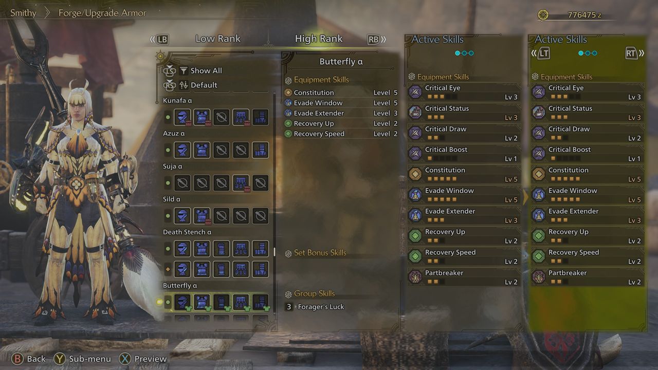 Monster Hunter Wilds secret armor - Butterfly set A