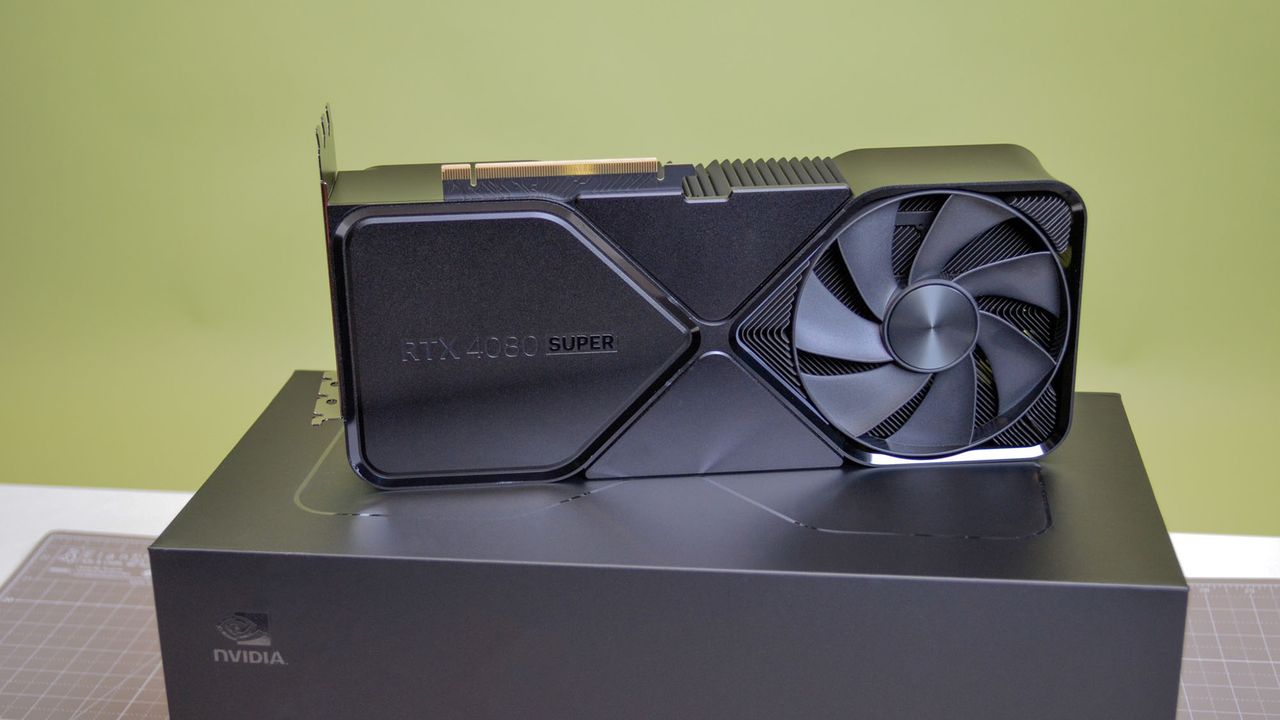 An Nvidia GeForce RTX 4080 Super on a desk