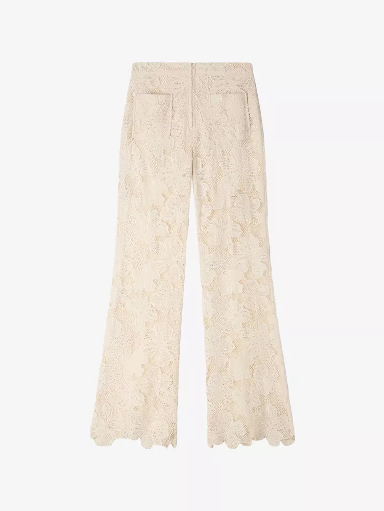 Sandro, Floral Flared Lace Trousers