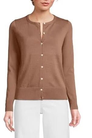 Lands&#039; End, Women&#039;s FG Cotton Cardigan Sweater (Was $75) 