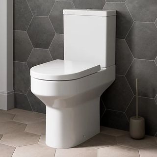 Rimless Toilet With Soft Close Seat - Curved White