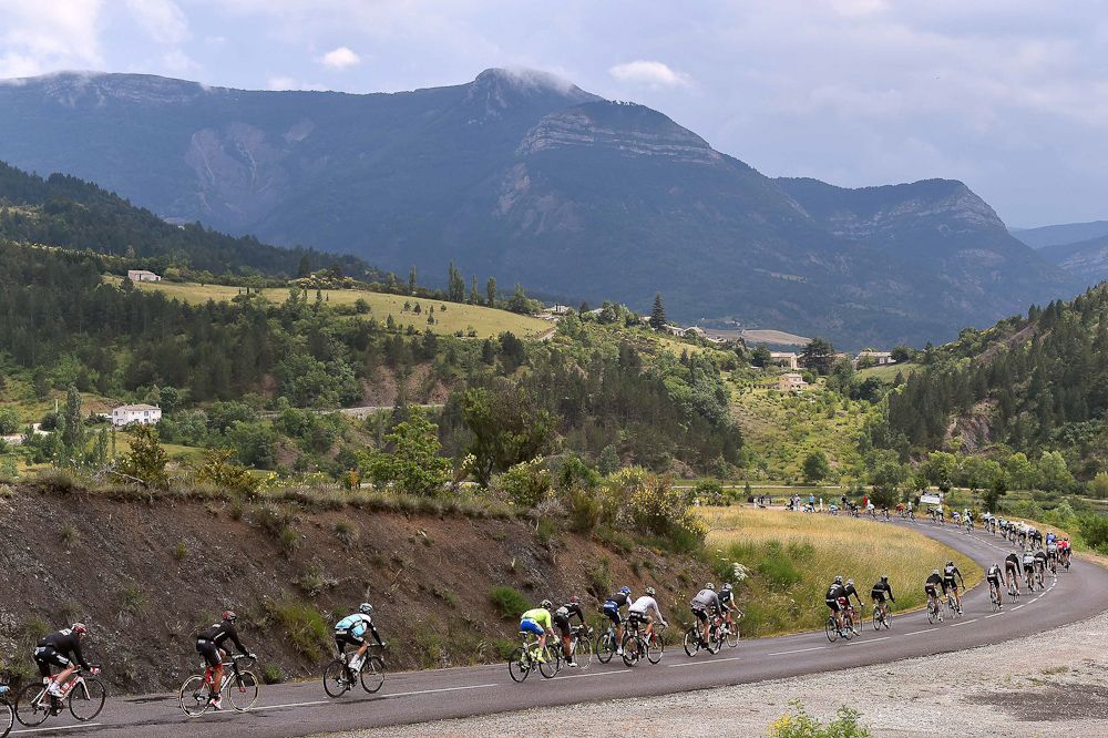 The peloton rides during stage 4 of the Criterium du Dauphine.
