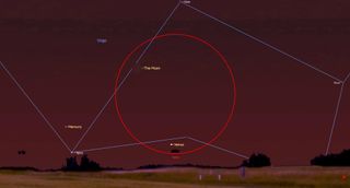 crescent moon near mercury and venus