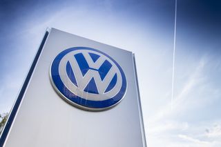 Volkswagen logo on a sign