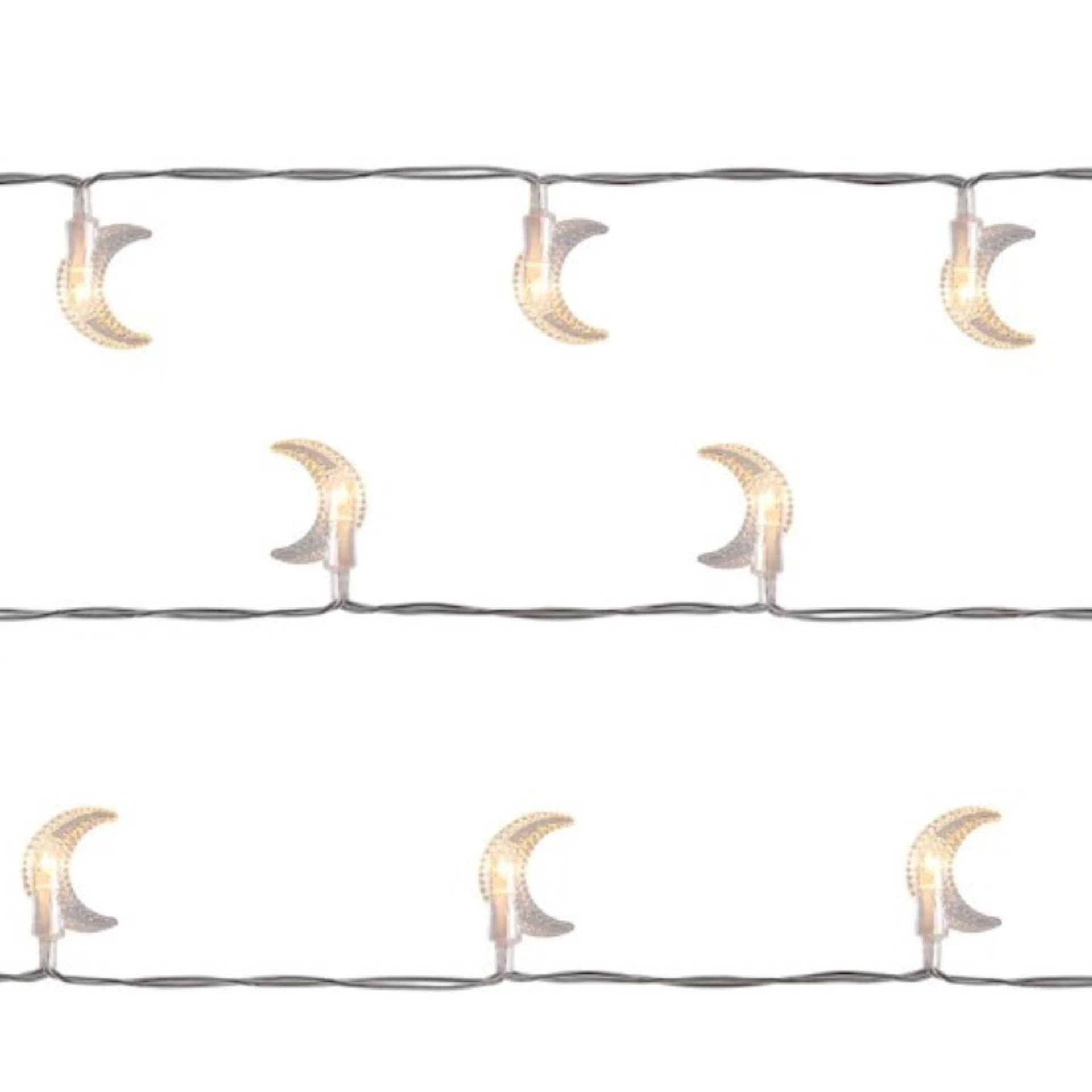 Serangkaian lampu peri berbentuk bulan