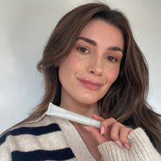 Selfie of beauty editor Eleanor Vousden wearing a Rhode lip balm