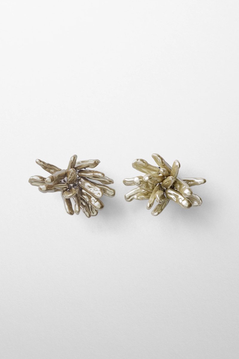 Cluster Earrings | Mink/ash Resin