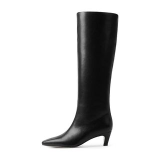 Modatope Knee High Boots Women Square Toe Kitten Heel Tall Boots Womens Fashion Long Boots