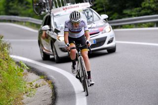 PRATO NEVOSO ITALY JULY 03 Anna Van Der Breggen of Netherlands and Team SD Worx in the Breakaway during the 32nd Giro dItalia Internazionale Femminile 2021 Stage 2 a 1001km stage from Boves to Prato Nevoso Colle del Prel 1607m GiroDonne UCIWWT on July 03 2021 in Prato Nevoso Italy Photo by Luc ClaessenGetty Images
