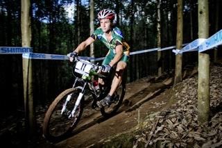 South African rider Gareth Andrews racing in the junior cross country