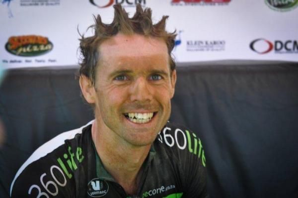 David George is interviewed after stage 1