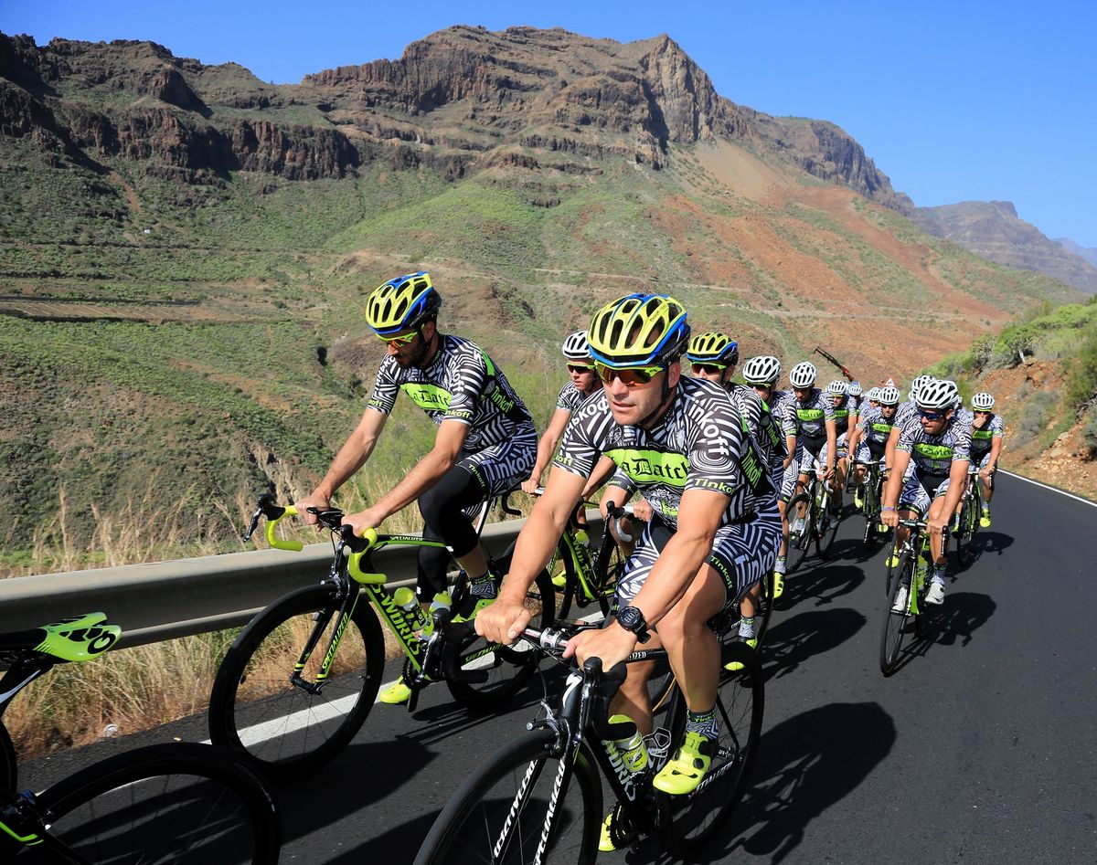 The Tinkoff-Saxo team in its new training kit