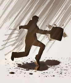 Running in the rain is usually best.